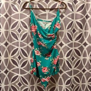Flowered Green Romper